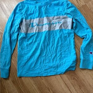Champion Blue and Gray Long Sleeve Tee